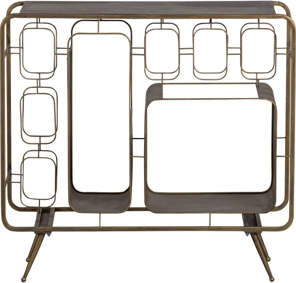 BEPUREHOME Collection vinställ, med plats för 8 vinflaskor - antik mässing järn (H:80,5)